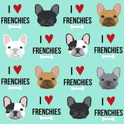 Frenchie Fabric Fabric, Wallpaper and Home Decor | Spoonflower